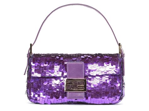 fendi sequin baguette purple|purple sequin fendi bag.